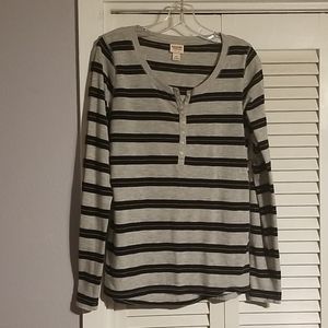 Striped long sleep top
